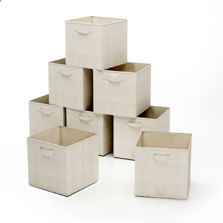 Hastings Home Shelf Storage Bin, Beige, 12.5 in H, 10.6 in W, 5.4 in L 961922HGQ